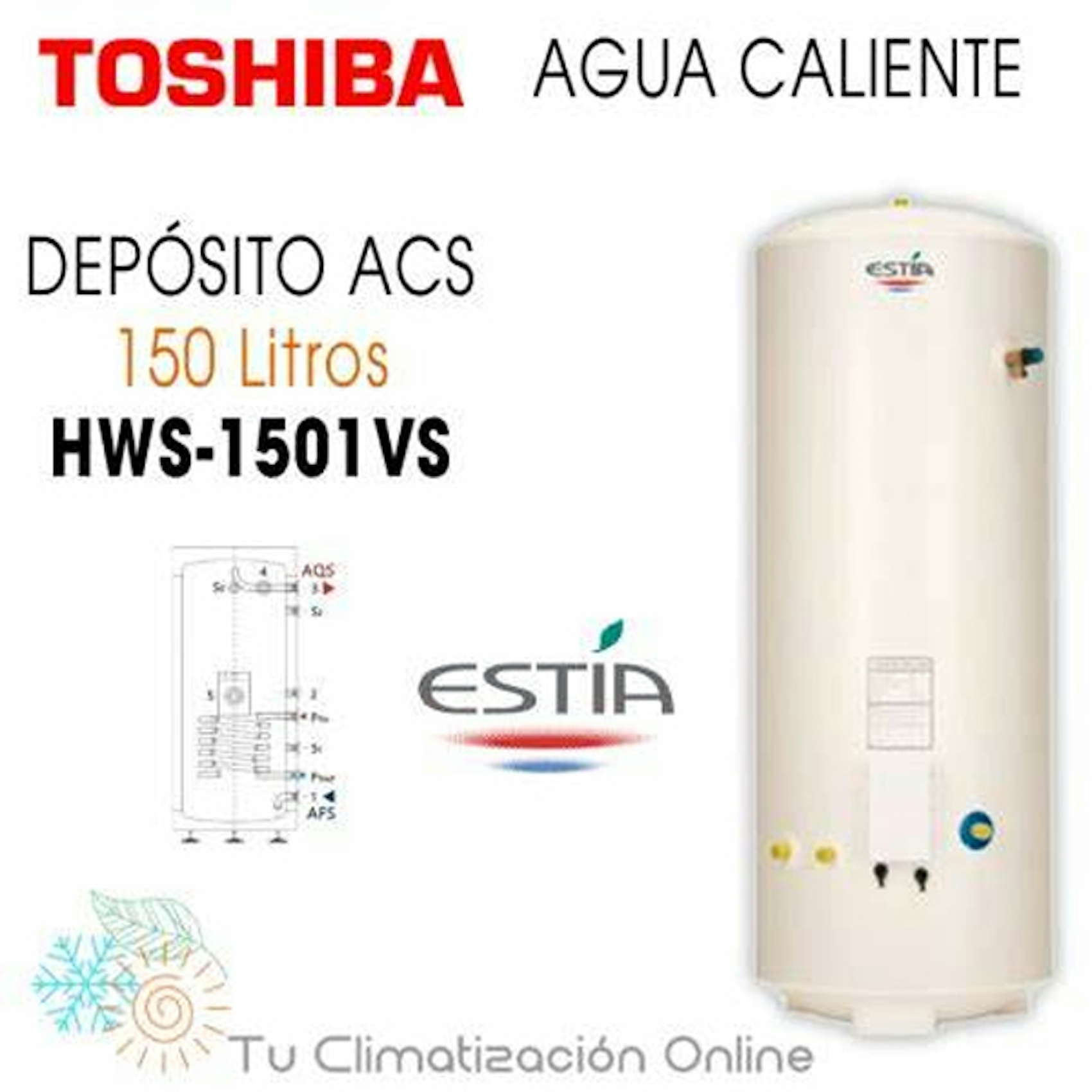 Depósito de ACS Toshiba HWS-1501VST