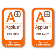 Certificados por Applus en ISO9001 e ISO14001